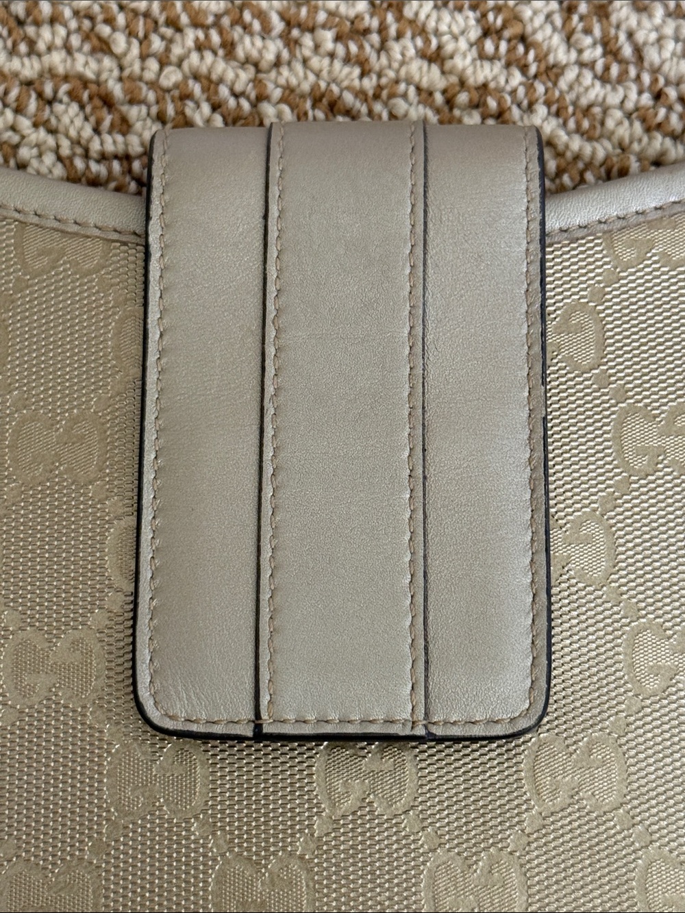 Gucci Metallic Taupe GG Monogram iPad Sleeve - Picture 5 of 8